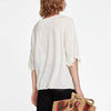 Linen T-Shirt with Ripped Trym