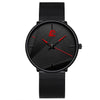 reloj hombre 2021 Fashion Watches Men Classic Black Ultra Thin Stainless Steel Mesh Belt Quartz Wrist Watch relogio masculino